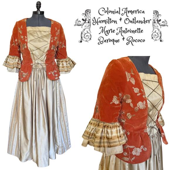 Handmade Colonial Hamilton Women Costume Cosplay LARP History Bounding Outlander - Picture 1 of 9